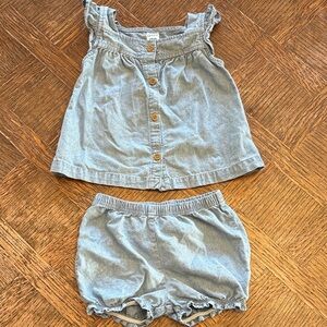 Carter's Blue Denim Diaper Cover Set